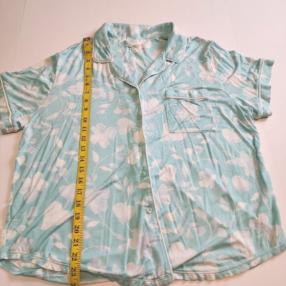 Kate Spade New York pajama top only sz XL short sleeve button up clouds - Picture 8 of 10